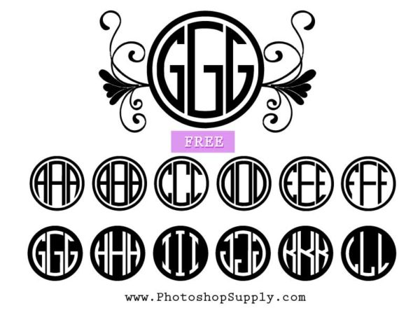 Circle Monogram Font